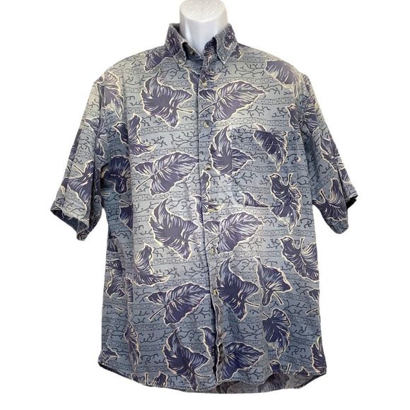 Vintage 90s TIMBERLAND Performance M Short Sleeve Hawaiian Shirt Button Down SS - Picture 1 of 9